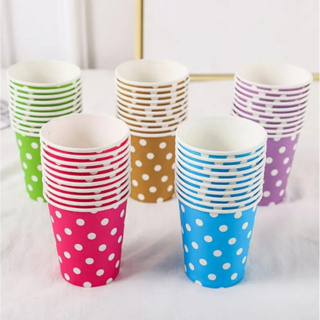 Polka Dot Paper Glass For Party - Assorted Color