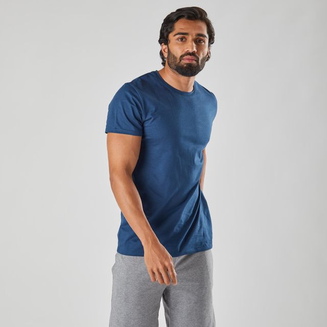 Domyos By Decathlon Men's Fitness T-shirt | Blue - L