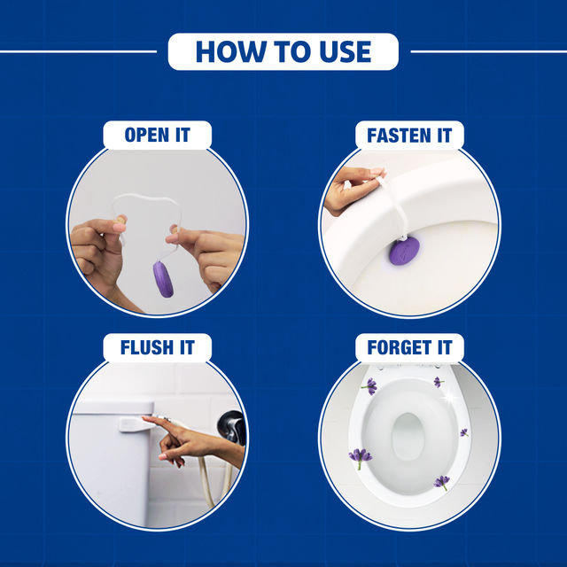 Harpic Hygienic Toilet Cleaner Rim Block Lavender 26 g Combo
