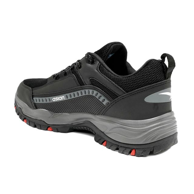 Asian Men s Everest-01 Black Trekking Shoes | UK-10