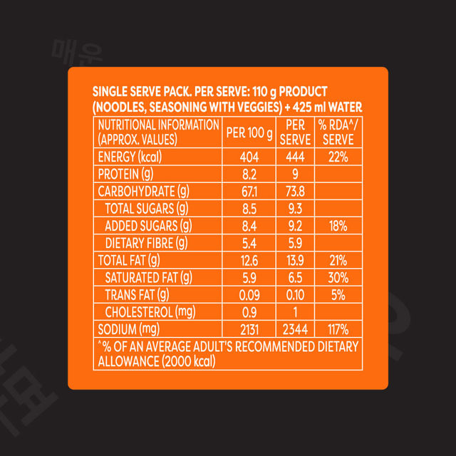 Knorr Korean Ramen Spicy Jjajangmyeon Veg Meal 110 g Combo