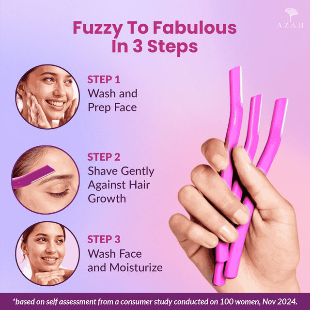 Azah Reusable Smooth Moves Face Razor For Women (Pack Of 3)