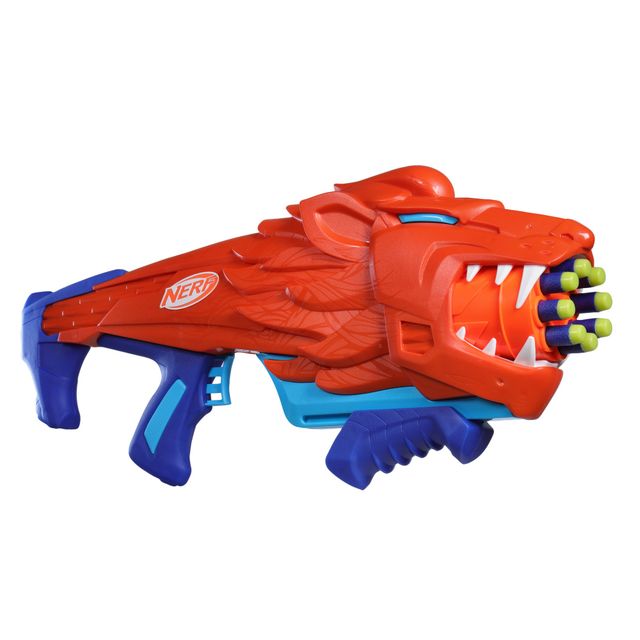 Nerf Wild Lionfury Dart Blaster | 16 Nerf Elite Darts | Outdoor Toy for Kids | Toy Gun
