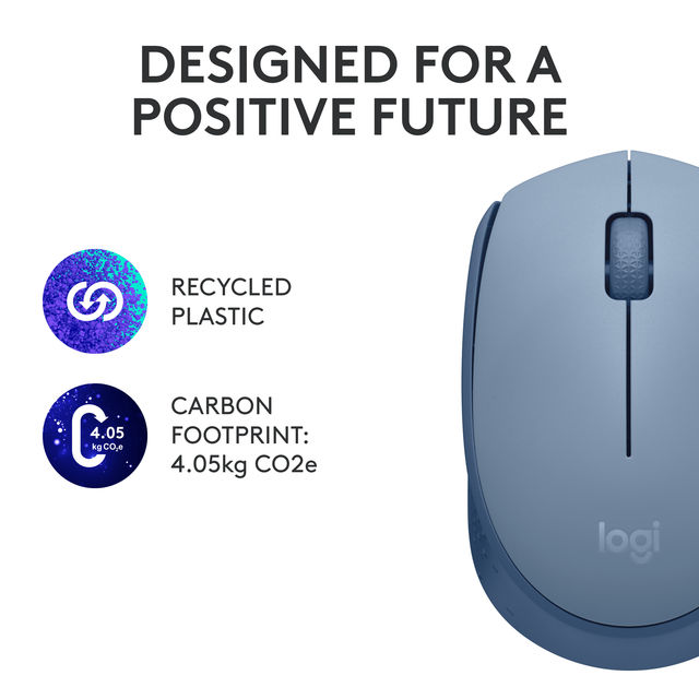 Logitech M171 Wireless Optical Mouse Blue Grey