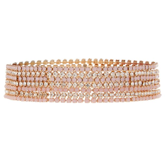 Accessorize London Women Pack Of 7 Faith Sparkle Stretch Bracelet