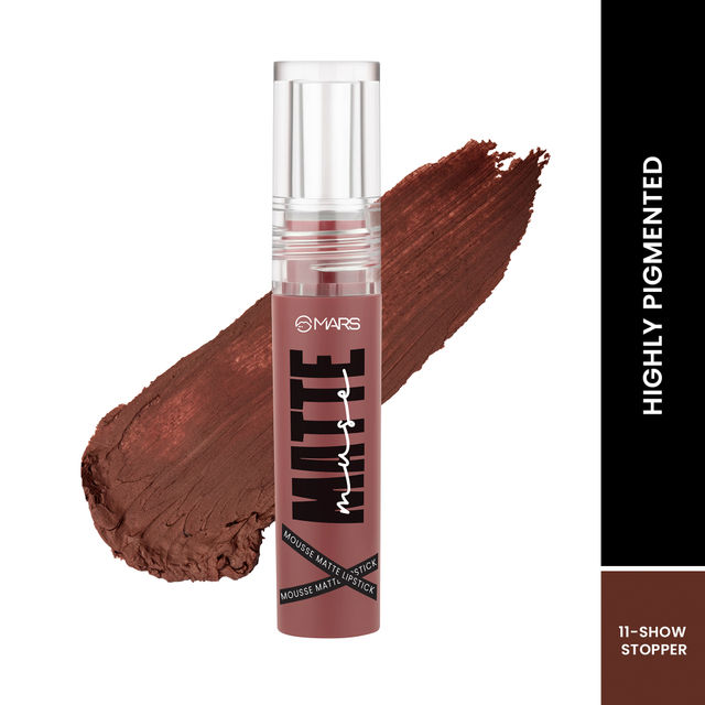 MARS Cosmetics Matte Muse Mousse Lipstick (3ml) (11-SHOW STOPPER) with Doe-Foot Applicator