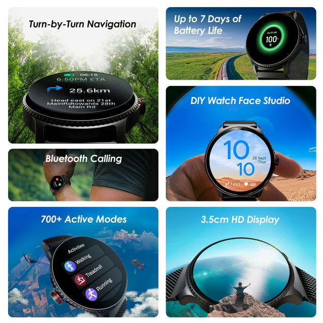 boAt Lunar Discovery Smartwatch | 1.34" Display | BT Calling - Black Metal