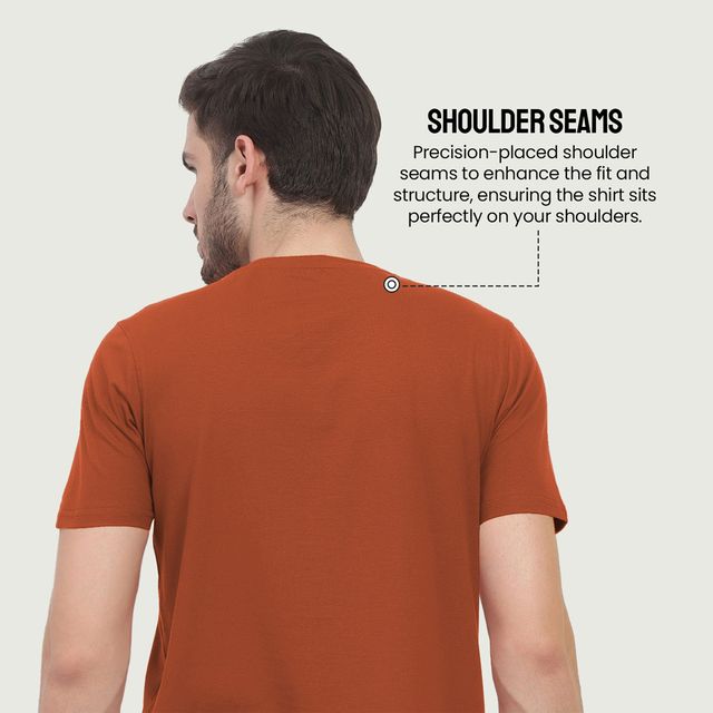 Freecultr Men's Organic Cotton T-shirts | Pack of 1 Color Rust Orange Size | M