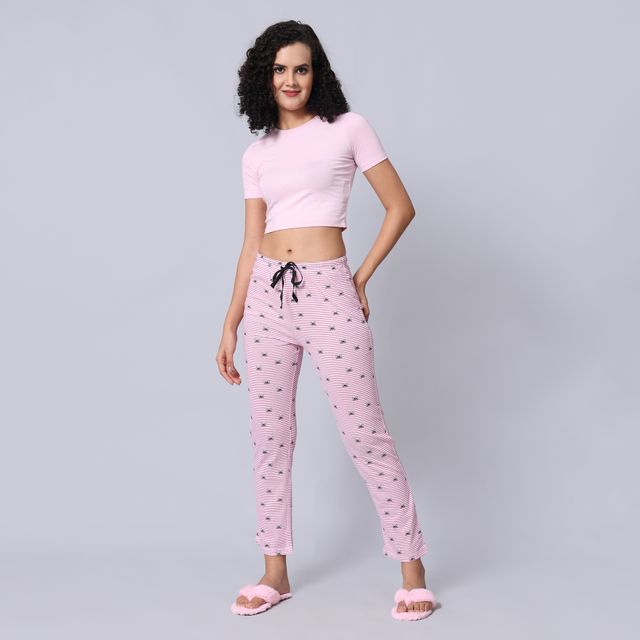 evolove Women's Pajama Pink NPJKN1091PK-L