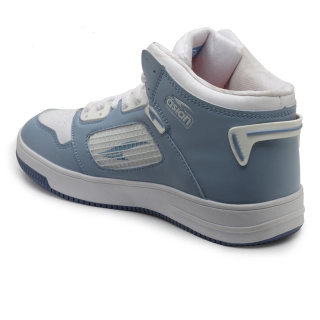 Asian Men's Hightop Sneakers | Carnival-01 | Slate White - UK 6