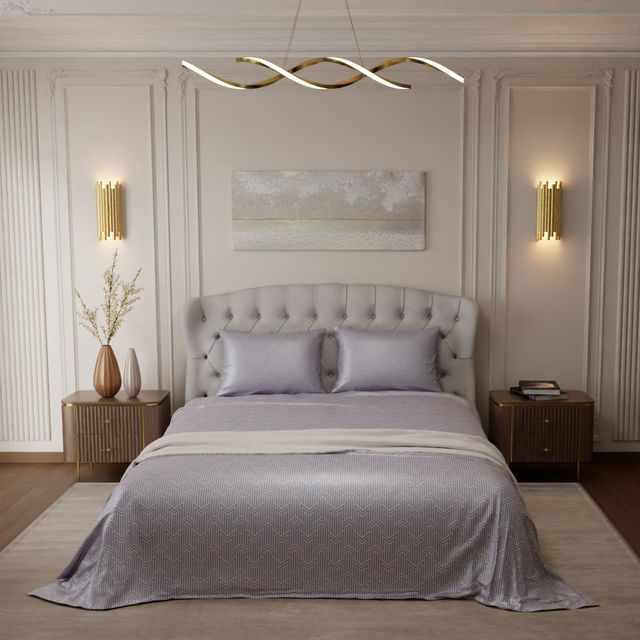 Stoa Paris Le Gris Mosaic Bedsheet Set - King Bed Sheet - Style 4