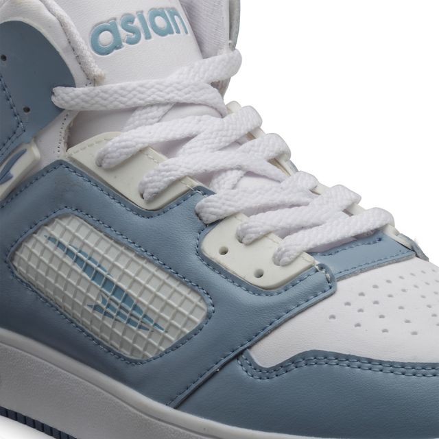 Asian Men's Hightop Sneakers | Carnival-01 | Slate White - UK 6