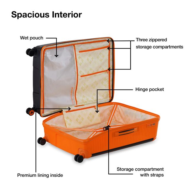 Buy Nasher Miles Dubai Check In Hardside Polypropylene Trolley Bag