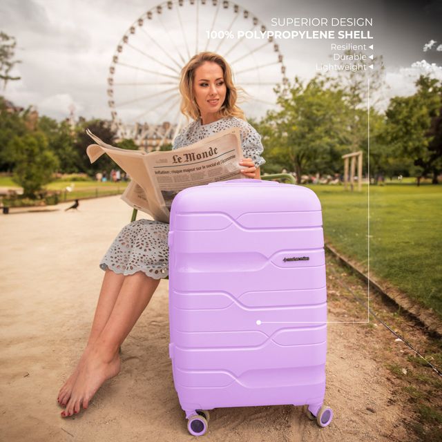 Nasher Miles Paris Cabin Hard-Sided Polypropylene Luggage 20 Inch (55 cm) Trolley Bag - Purple