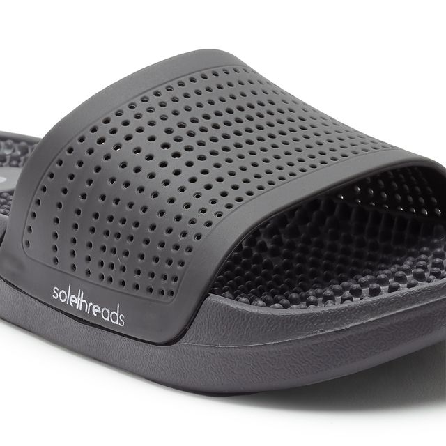 Solethreads Accuwalk Grey Slides for Men | Size - India-UK 9