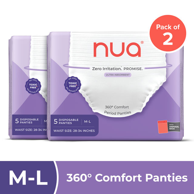 Nua Disposable Period Panties | M-L 5 pc X 2 Combo