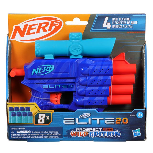Nerf Elite 2.0 Prospect QS-4 Blaster | Wild Edition | 8 Nerf Elite Darts | Toy Gun