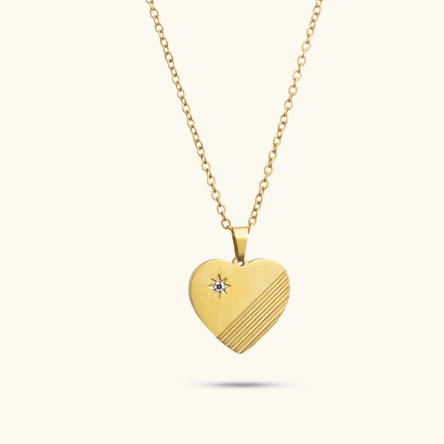 ZAISHA 18K Gold Plated Classy Heart Crystal Pendant | Birthday | Anniversary | Valentines gift