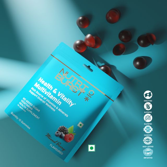 Nutriburst Health & Vitality Gummies With Multivitamins & Biotin