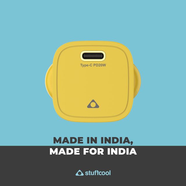Stuffcool Nuevo 20W Smallest Wall Charger for iPhone (Yellow)