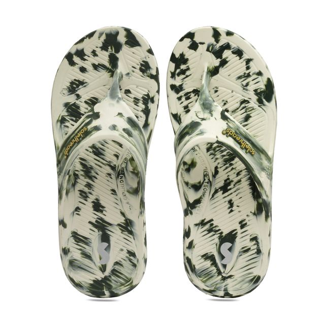 Solethreads Ortho Elite Marble Olive Flip-Flops & Slippers for Men | Size - India-UK 9