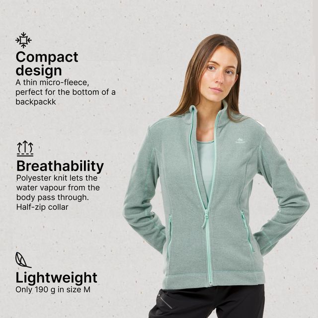 Buy Decathlon | Quechua | Women's Full Zip Hiking Jacket Fleece