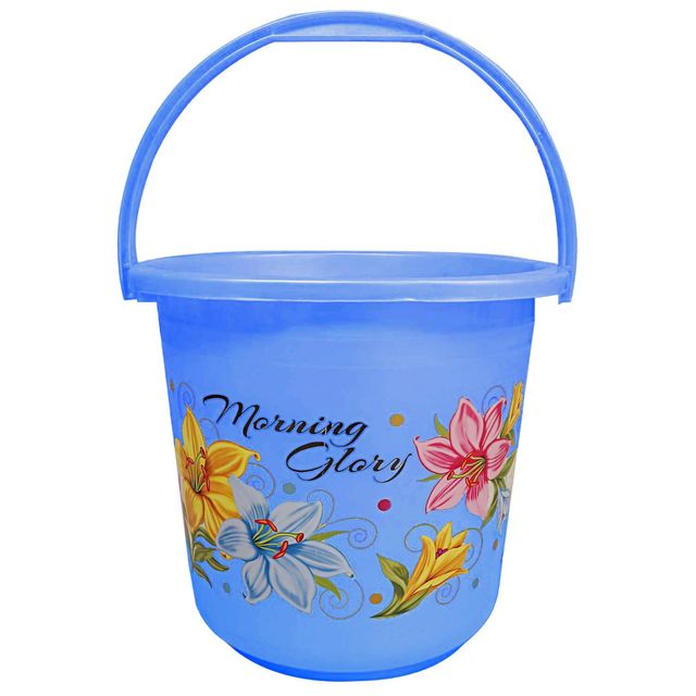 Kuber Industries Plastic (Set of 2) 16 L Bucket Set for Bathroom with Handle and Mug (Blue)