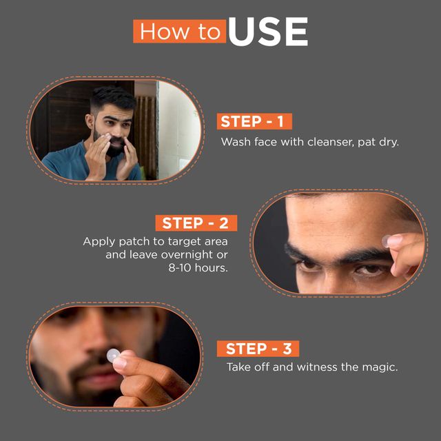 Beardhood Acne Pimple Relief Patches For Active Surface Acne, Hydrocolloid, Invisible & Waterproof