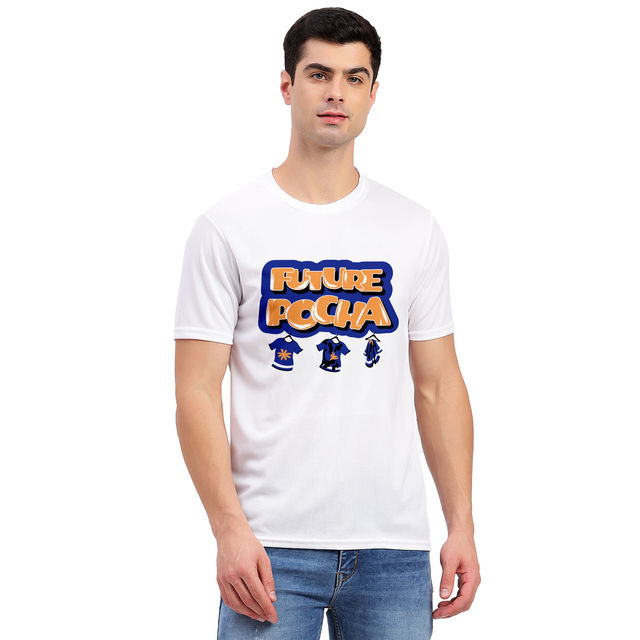 Freecultr Unisex Printed T-shirt Future Pocha | White | S