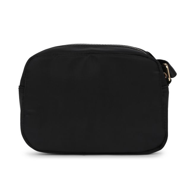 Accessorize London Women's Faux Leather Megan Nylon Large Sling Bag | Black