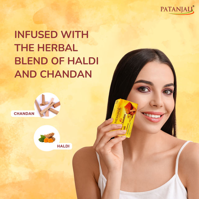 Patanjali Haldi Chandan Body Cleanser Refreshing Bath Soap Bathing Bar