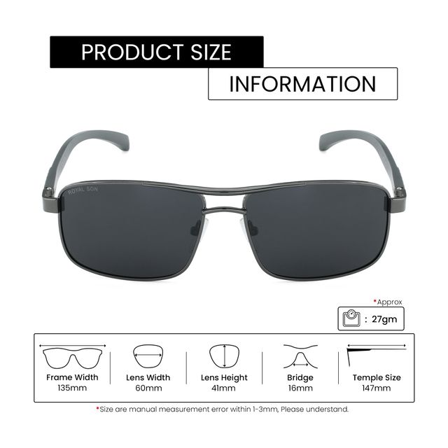 Royal Son Full Rim | Rectangular | Polarized | Large | Men Sunglasses - CHI0085 - C2
