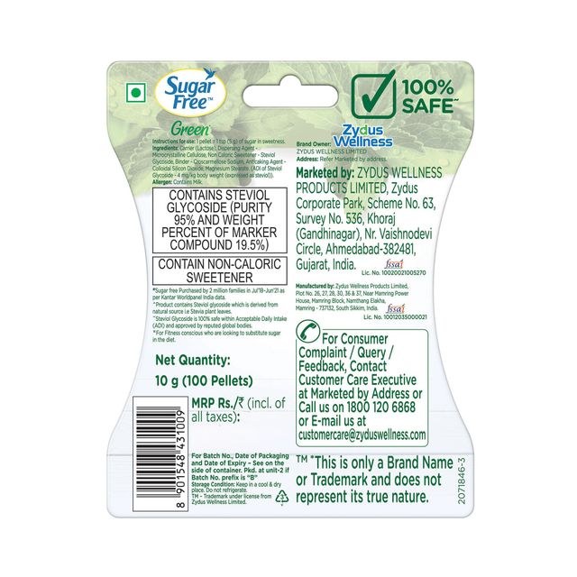 Sugarfree Green 100% Natural Made From Stevia