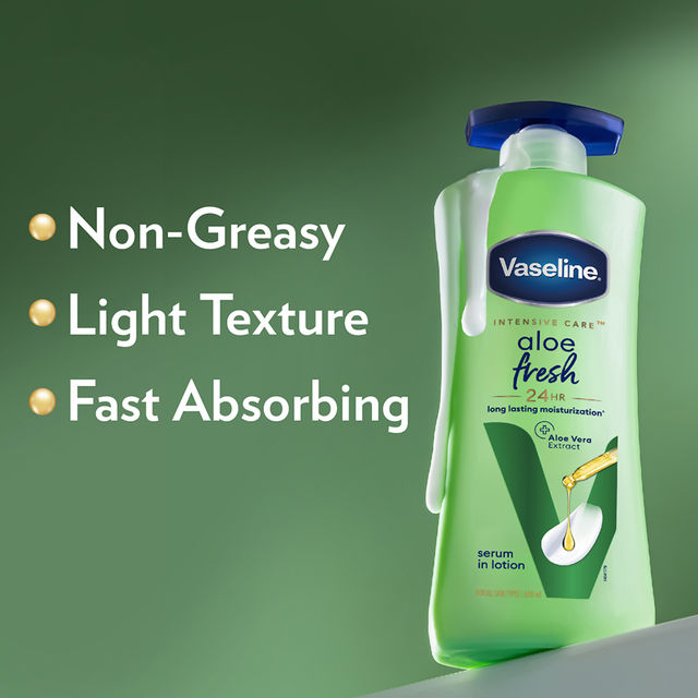 Vaseline Aloe Fresh Body Lotion,24 Hr Long Lasting Moisturisation With Aloe Vera Extract