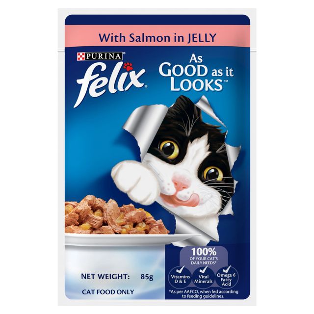 Purina Felix with Salmon in Jelly | Wet Food for Adults | Complete and Balanced Adult Food