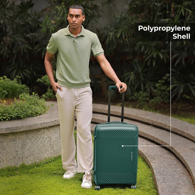 Nasher Miles Coorg Check-In Hard Side Polypropylene 28 Inch-75 cm Trolley Bag (Olivegreen)