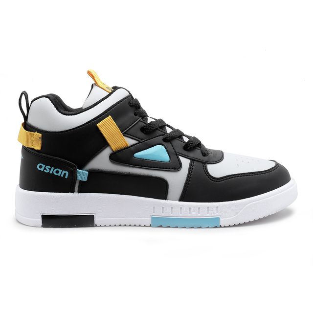 Asian Tarzan-11 Men High Top Sneakers Lightgrey-Black (Size-7)