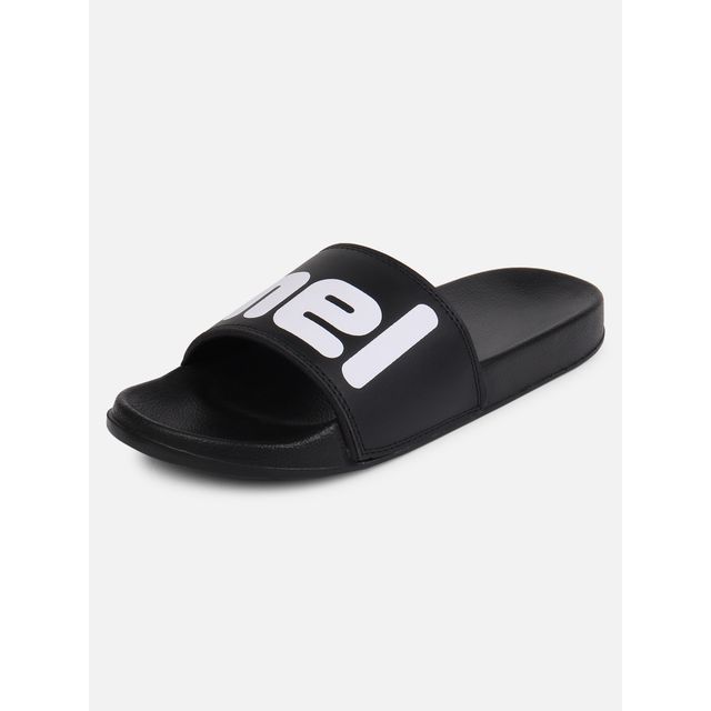 hummel Chunk lightweight slides for Men with Cushioned Sole and Arch Support | Black | 9