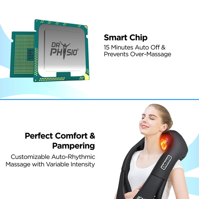 Dr Physio (Usa) Electric Heat Shiatsu Massager Machine For Cervical Neck Shoulder &Back Pain Relief
