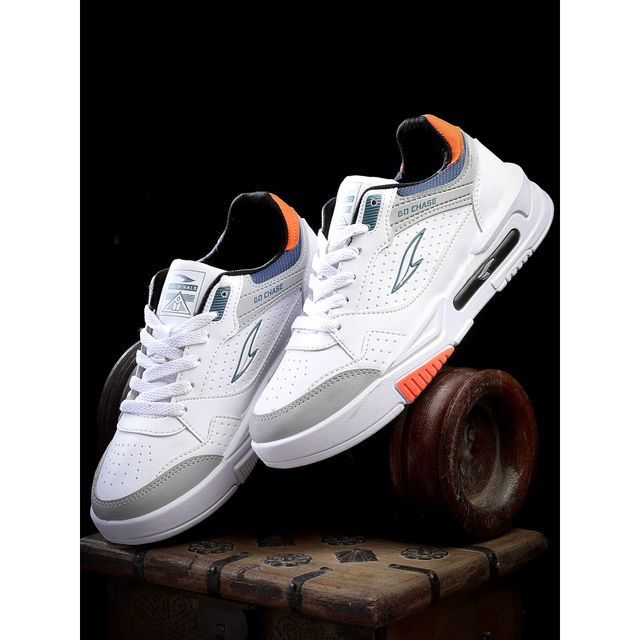 Asian Men s Mexico-01 Grey Orange Sneakers | UK-10