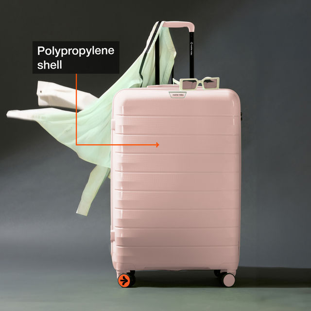 Nasher Miles Vienna Check-In Hard Sided Polypropylene 28 Inch|75 cm Trolley Bag - Peach