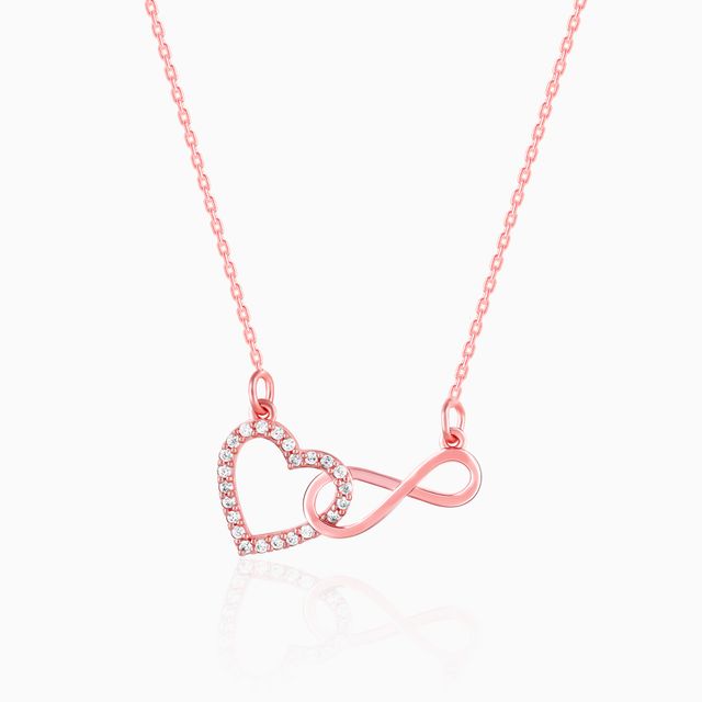 Giva Rose Gold Sparkling Infinity Pendant with Link Chain