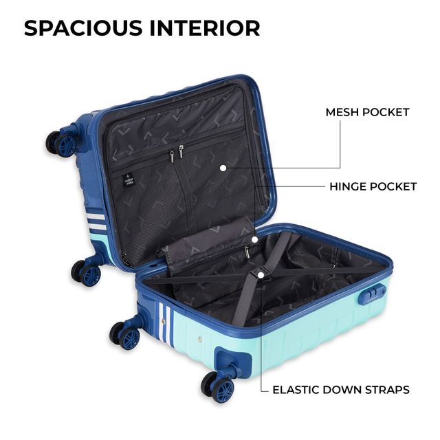 Nasher Miles Unisex Polycarbonate 44 L Hard Trolleys | Dark Blue and Teal - S