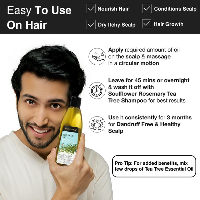 Soulflower Tea Tree Scalp and Anti Dandruff Hair Oil