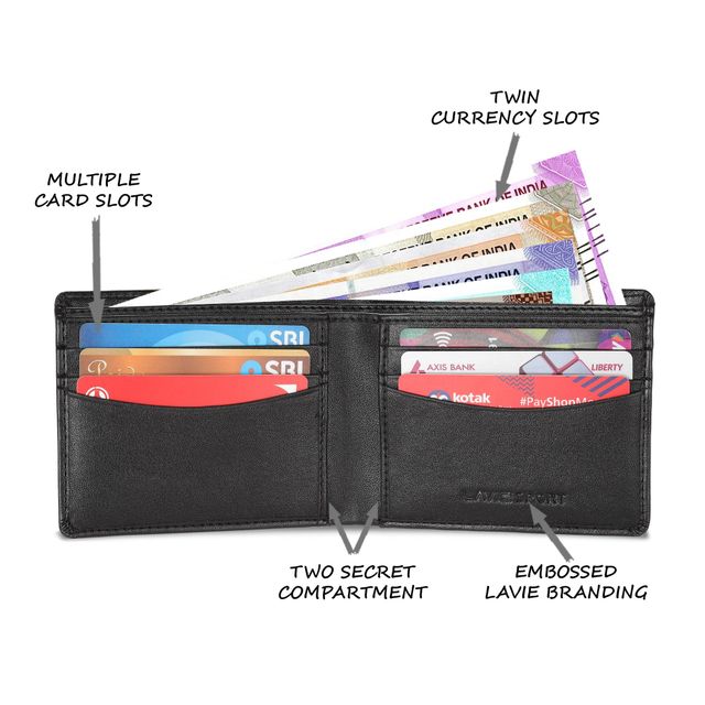 Lavie Sport Men's Faux Leather Wallet | Black - One Size