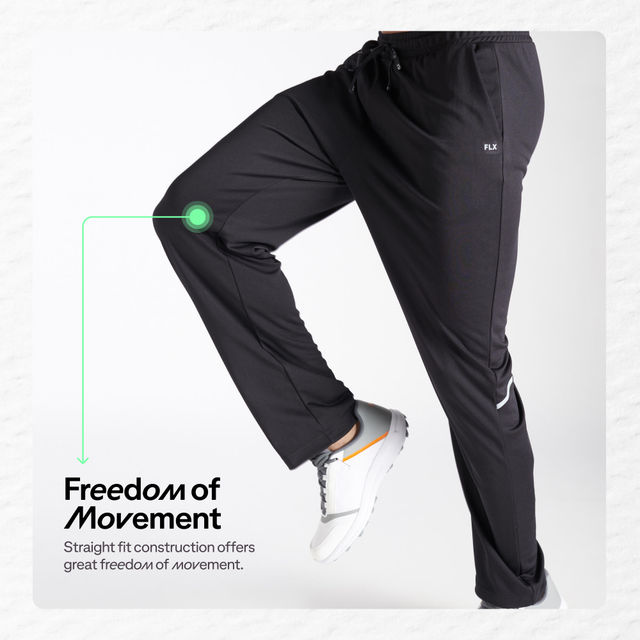 FLX By Decathlon | Men Cricket Straight Fit Trackpant - Black, L