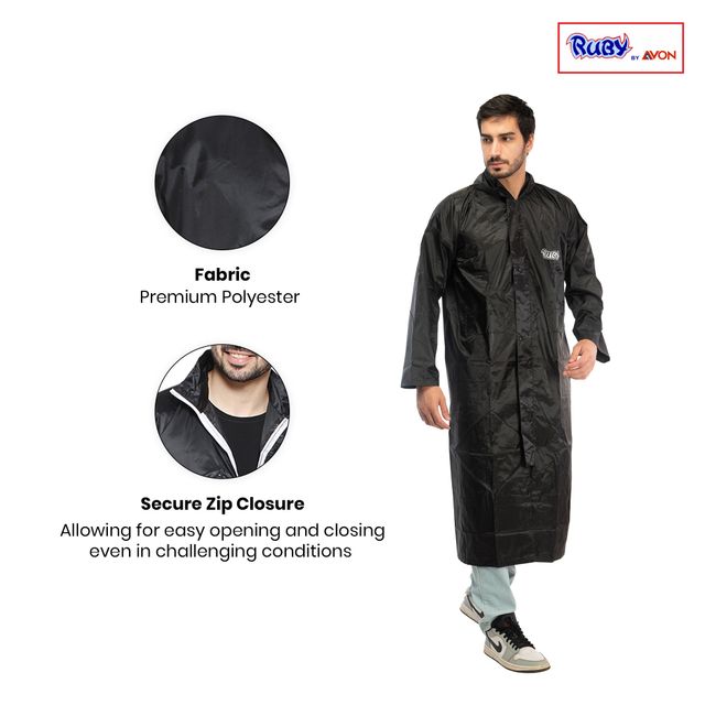 Buy Fendo Ruby Cindrella Rain Coat for Men Long Overcoat Bike Rain