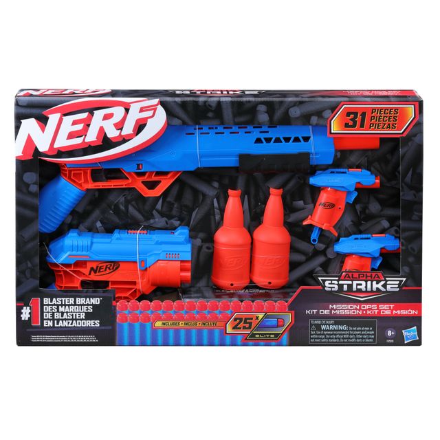 Nerf Alpha Strike Mission Ops Set | 4 Blasters | 25 Nerf Elite Darts | Toy Gun