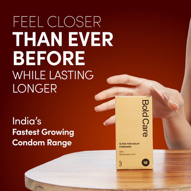 Bold Care Ultra Thin Delay Condoms With Benzocaine 4.5% (10pc) & Bold Care Extend Gel - Prilocaine & Lidocaine Gel For Longer Sex (20g) Combo