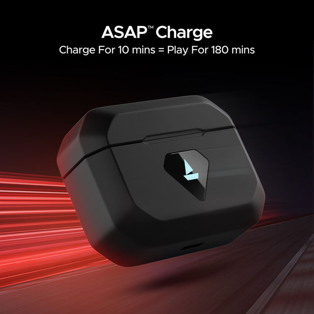 boAt Immortal 150 TWS Earbuds for Gaming w/ 40H Playtime, BEAST Mode & RGB LEDs (Black Sabre)